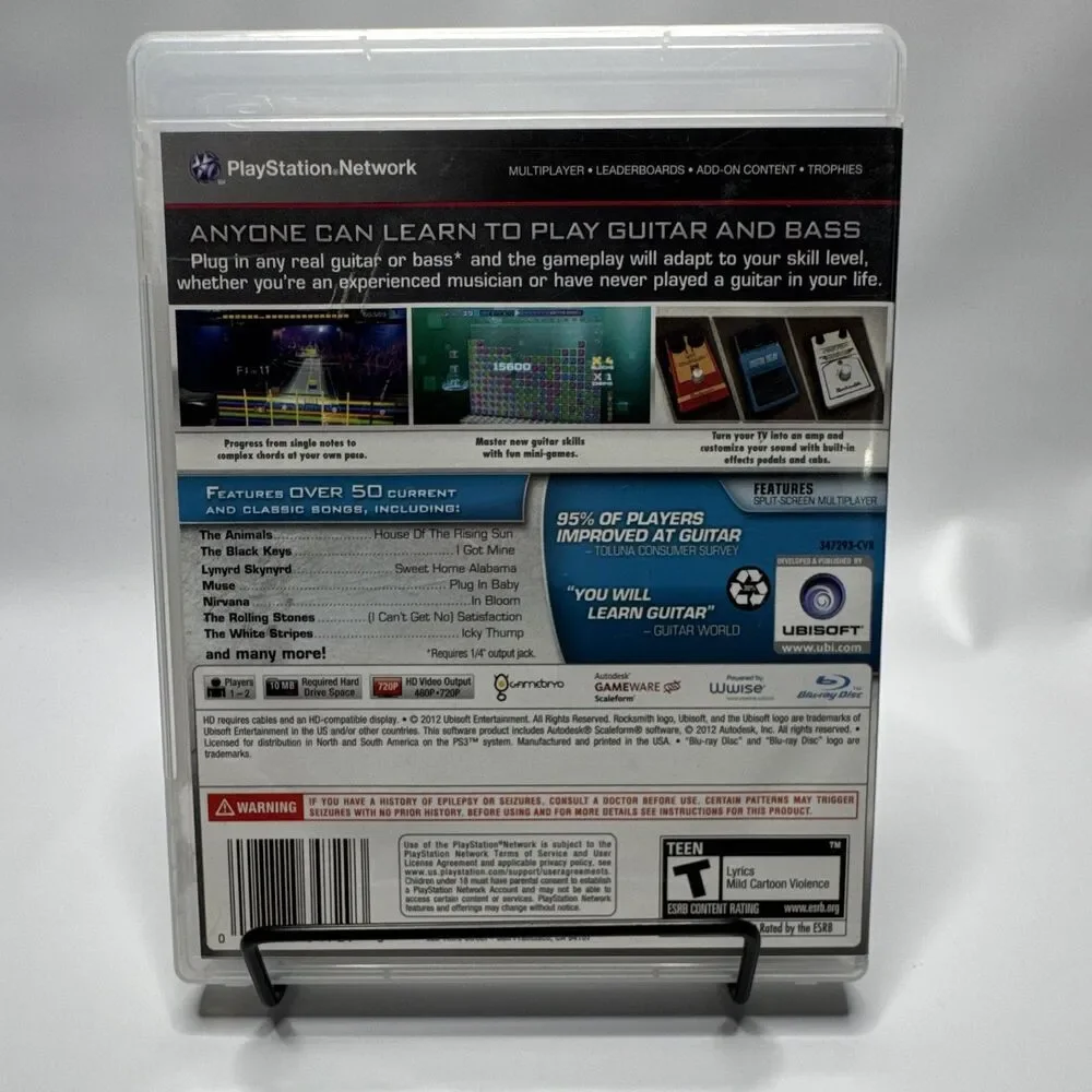 Ubisoft Rocksmith Sony PlayStation 3 T-Teen NTSC-U/C 2012 Manual Included